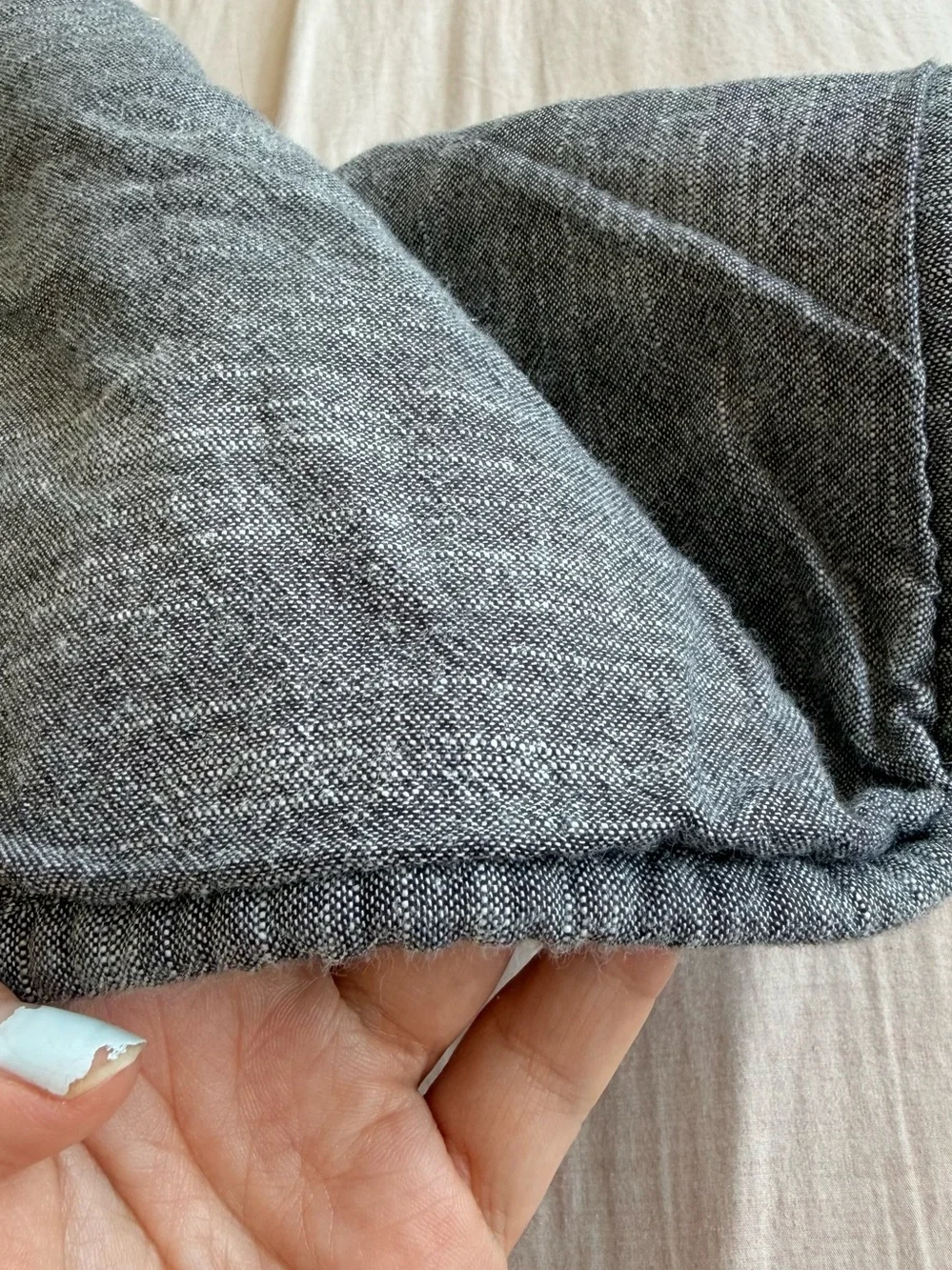 Restoration Hardware Channel Stitched Grey Cotton Shams Standard Size (2)